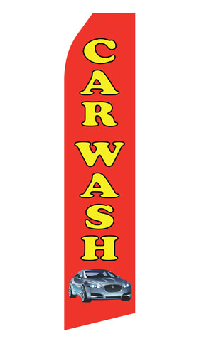 Red Car Wash Swooper Flag