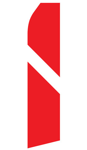 Red and White Stripe Swooper Flag