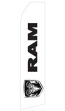 White Ram Logo Swooper Flag