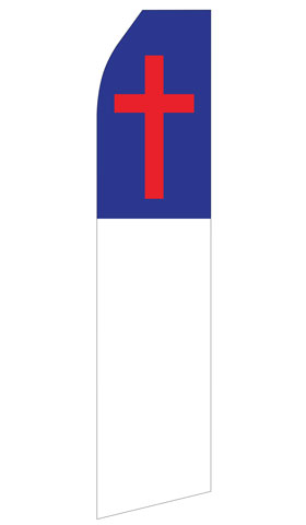 Blue White and Red Cross Swooper Flag