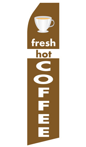 Fresh Hot Coffee Swooper Flag