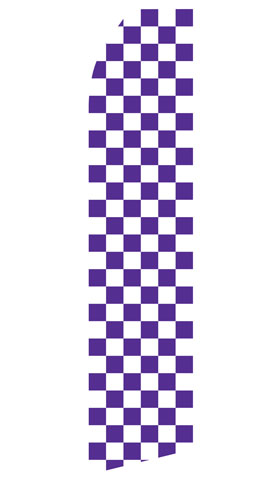 Purple and White Checkered Swooper Flag