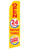 Burger King 24 HR Drive Thru Logo Swooper Flag