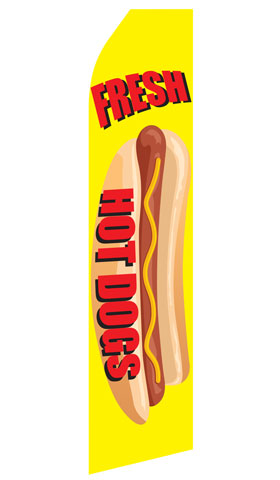 Fresh Hot Dogs Swooper Flag