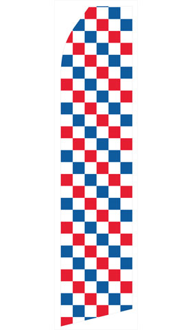 Red, Blue, and White Checkered Swooper Flag