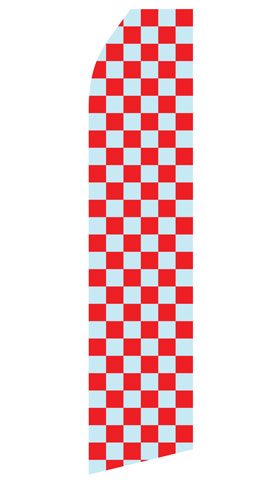 Grey and Red Checkered Swooper Flag