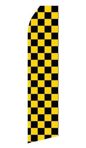 Black and Yellowed Checkered Swooper Flag