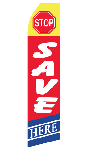 Stop Save Here Swooper Flag