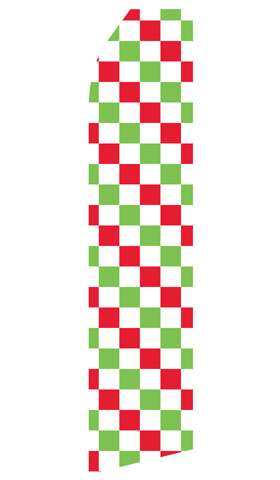 Red, Green, and White Checkered Swooper Flag